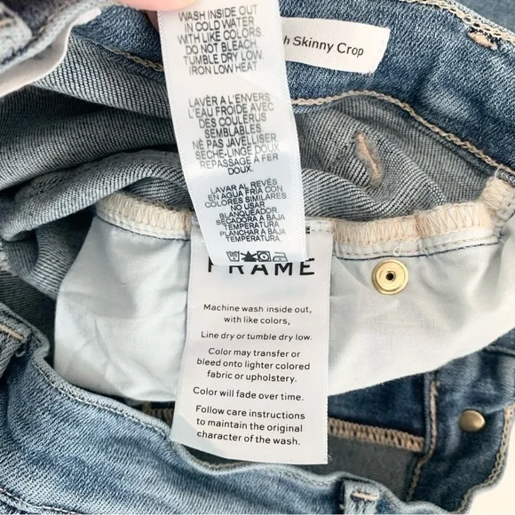 Frame Denim Le High Skinny Crop Chewed-hem Jeans in Paltrow Place size 28 - Picture 8 of 9